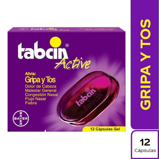 Tabcin Active Acetaminofén + Fenilefrina 250 Mg Bayer Caja