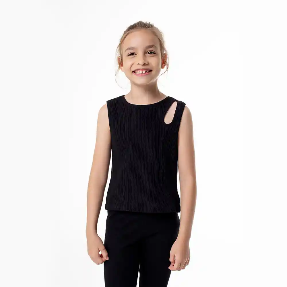 Camiseta Manga Sisa Tejido de Punto Kids Femenino Lopuz Gef Talla 4
