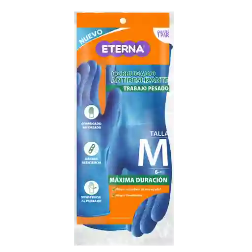 Eterna Guantes Corrugado Antideslizante Azul Talla M