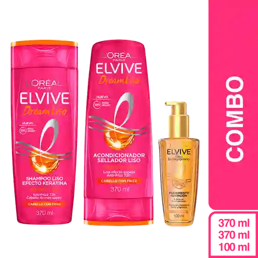 Combo Elvive Dream Liso Shampoo + Acondicionador + Óleo