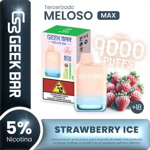 Geek Bar Vape Meloso Max Strawberry Ice 9000 Puffs 5% Nicotina