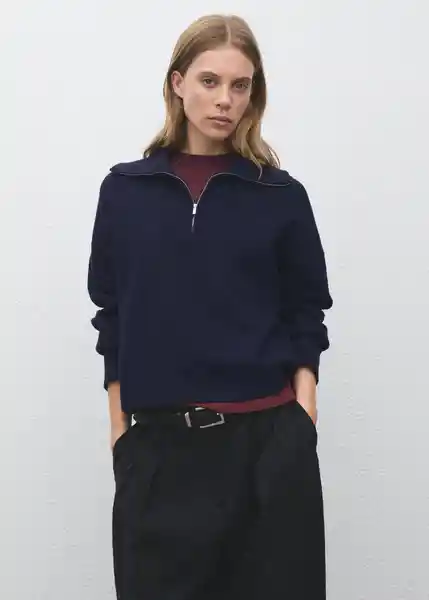 Jersey Latas Navy Talla L Mujer Mango