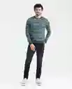 Suéter Stripes Masculino Verde Nafta Ultra Oscuro L Chevignon