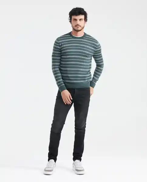 Suéter Stripes Masculino Verde Nafta Ultra Oscuro L Chevignon