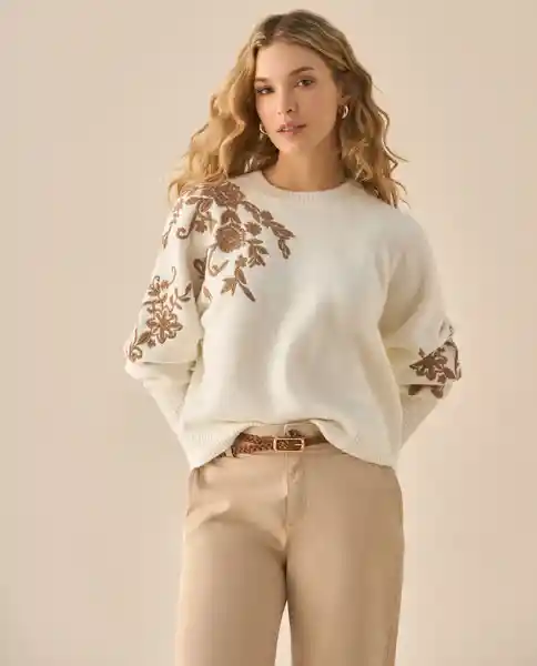 Suéter Tejido Crudo Puro Claro Talla S 463G216 Esprit