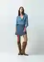 Falda Fungi Mujer Azul Indigo Medio Talla 12 Naf Naf