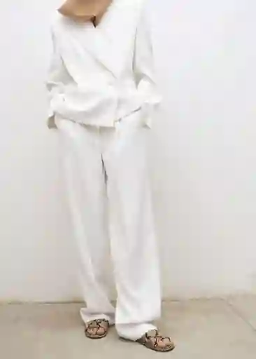 Pantalón Cris Blanco Talla 36 Mujer Mango