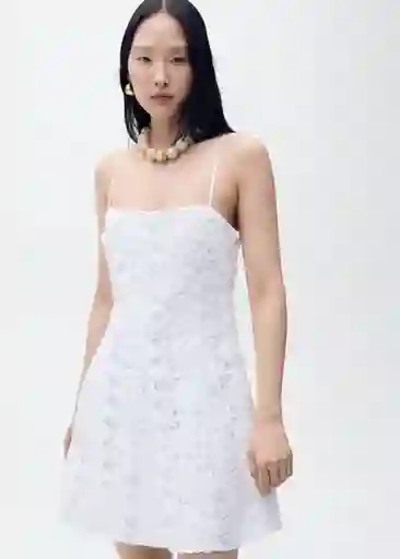 Vestido Fruit Blanco Talla M Mujer Mango