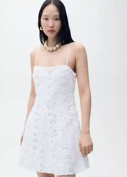 Vestido Fruit Blanco Talla M Mujer Mango