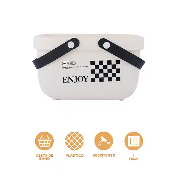 Organizador Plástico de Cesta Para Baño Miniso