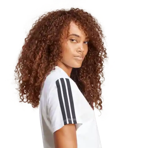 Adidas Camiseta W 3S Manga Corta Lifestyle de Mujer Blanco T M