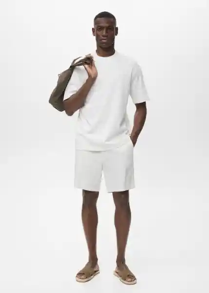 Camiseta Anouk Off White Talla L Hombre Mango