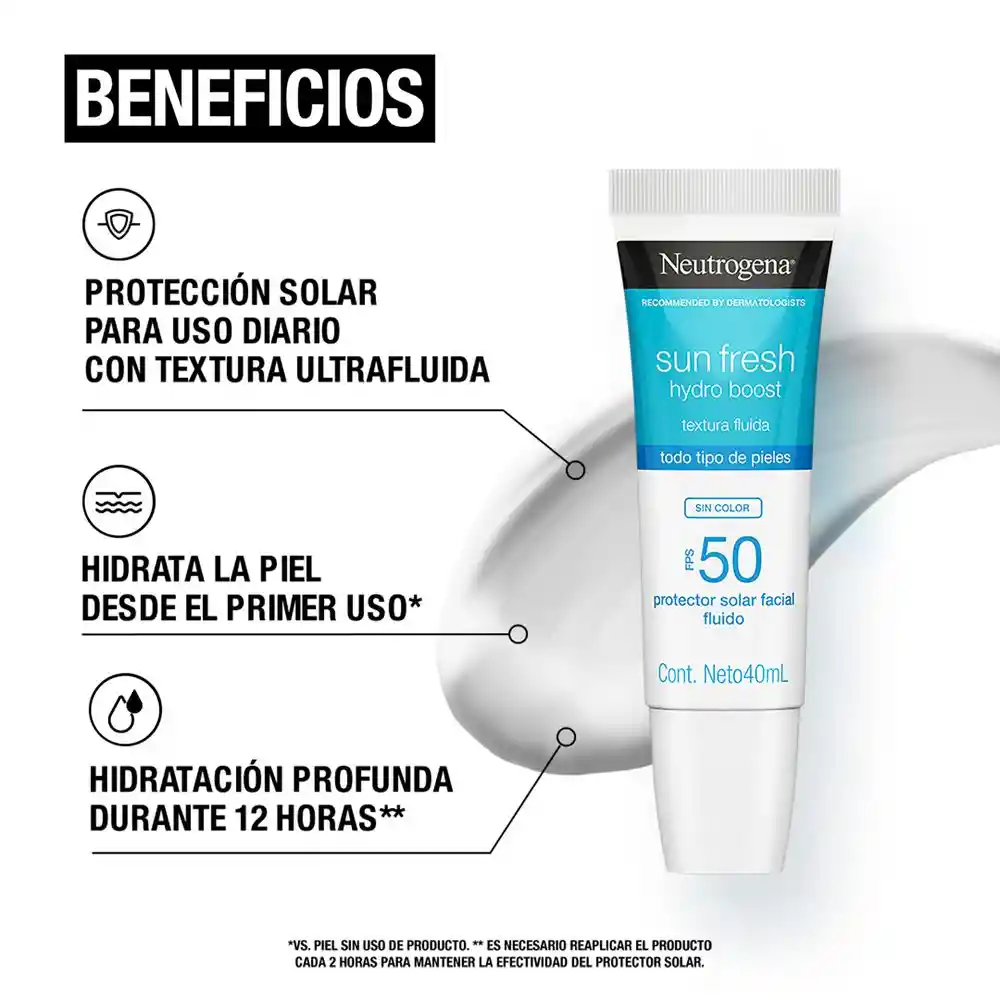 Neutrogena Sun Fresh Hydro Boost Sin Color FPS 50 40mL