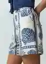 Short Carla Mujer Azul Mezclilla Estampado Talla 8 Naf Naf