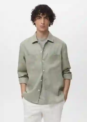 Sobrecamisa Pantin Menta Talla M Hombre Mango