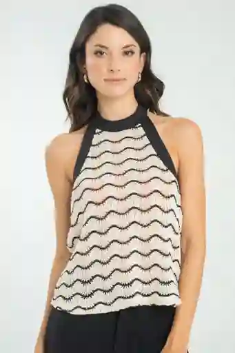 Camiseta Tejido Halter Lhaney Color Marfil Talla XS Ragged