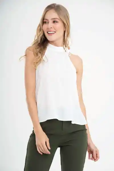 Ragged Blusa Halter Gracey Color Blanco Crudo Talla XL