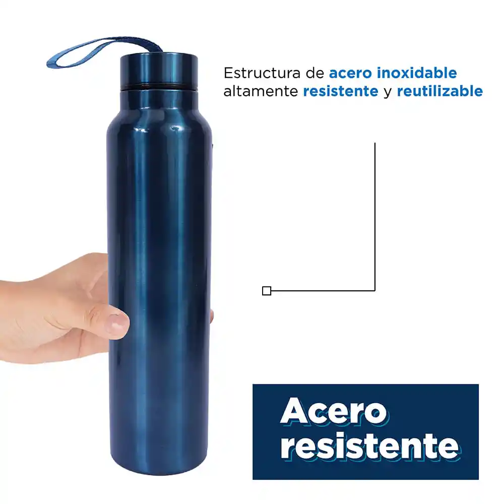 Miniso Termo de Acero Inoxidable Con Correa Azul 950 mL