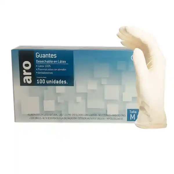 Aro Guante Látex Con Talco Talla M