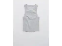 American Eagle Top Tank Acanalada Free Spirit Gris Claro Large