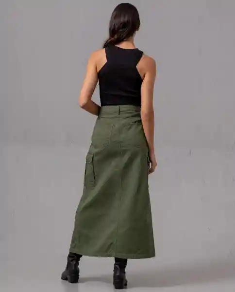 Falda Cargo Mujer Verde Olivino Oscuro Talla 6 74953 Rifle