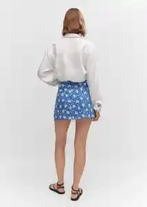 Falda Bolitas Azul Talla XS Mujer Mango