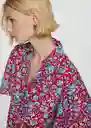 Camisa Plum Rojo Talla M Mujer Mango