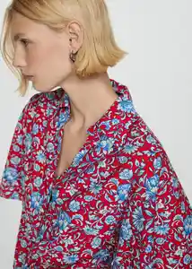 Camisa Plum Rojo Talla M Mujer Mango