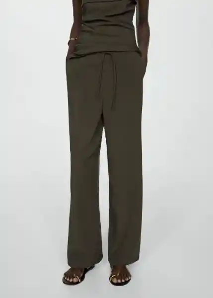 Pantalón Riga Khaki Talla M Mujer Mango