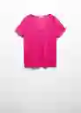 Camiseta Linito Fucsia Talla S Mujer Mango