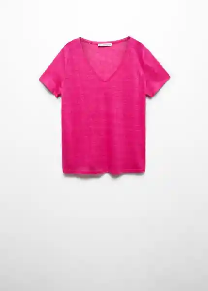 Camiseta Linito Fucsia Talla S Mujer Mango