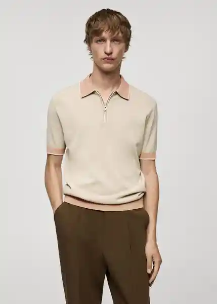 Polo Monti Beige Talla XXL Hombre Mango