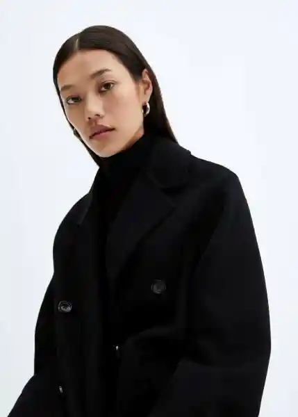 Abrigo Picarol Negro Talla S Mujer Mango
