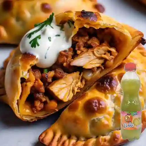 Combo Empanada de Lechona + Hit Lulo 500 ml