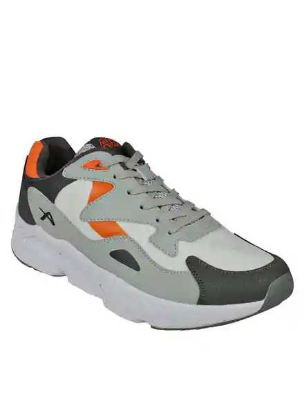 Aeroflex Tenis Hombre Gris/Naranja Talla 40