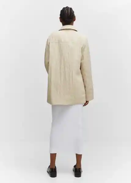 Chaqueta Espuma Beige Talla S Mujer Mango