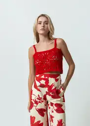 Esqueleto Tejido Mujer Rojo Adrenalina Medio T L 482G038 Naf Naf