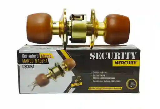 Security Mercury Chapa Cerradura Alcoba U/ó Oficina. Pomo Madera