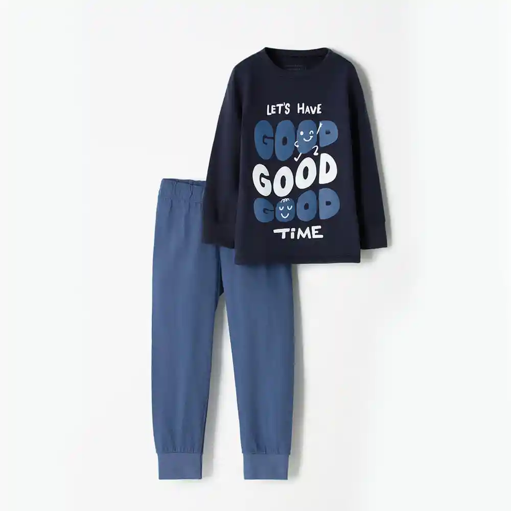 Pijama 2 Piezas Manga Larga y Pantalón Largo Bebita Addi Niño Baby Fresh Talla 12-18m