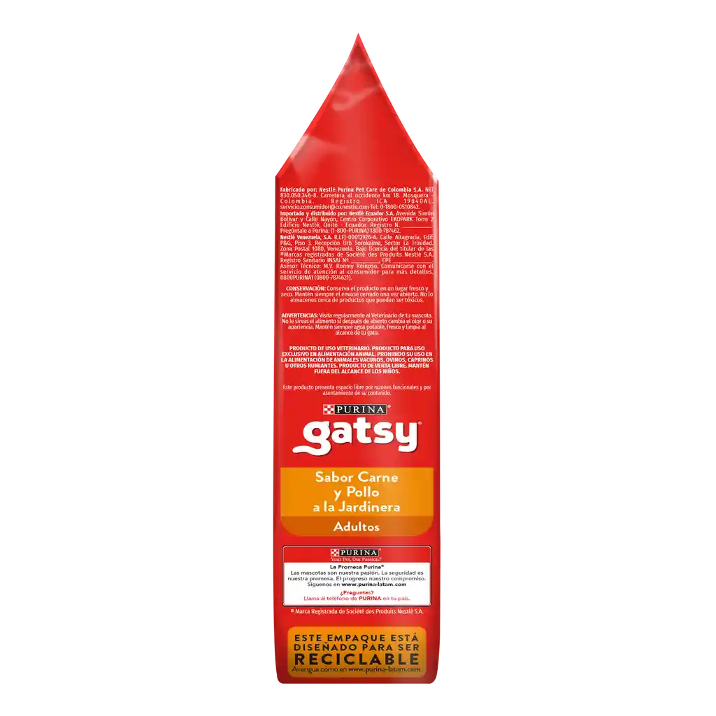 Comida para Gatos Purina Gatsy pollo y carne 500gr