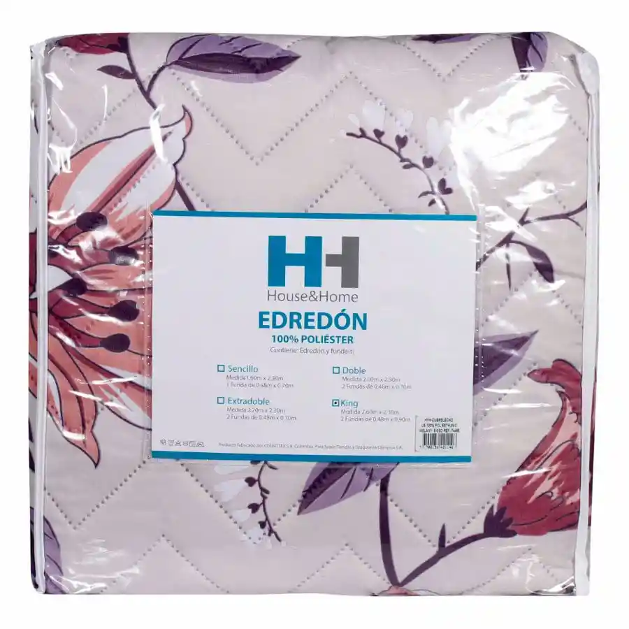 Edredon H&h Melany King 100% Pol