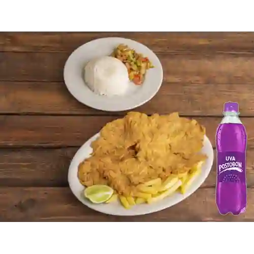 Combo Chuleta Grande de Cerdo + Uva Postobon 400 ml
