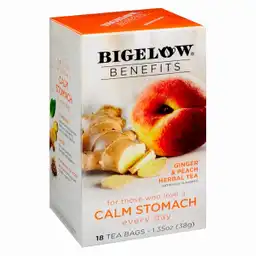 Bigelow té Herbal Jengibre Durazno Sabor Natural Libre Cafeína