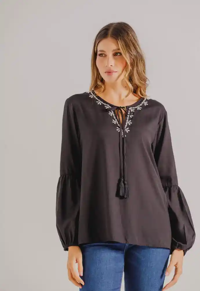 Blusa Manga Larga S-negro
