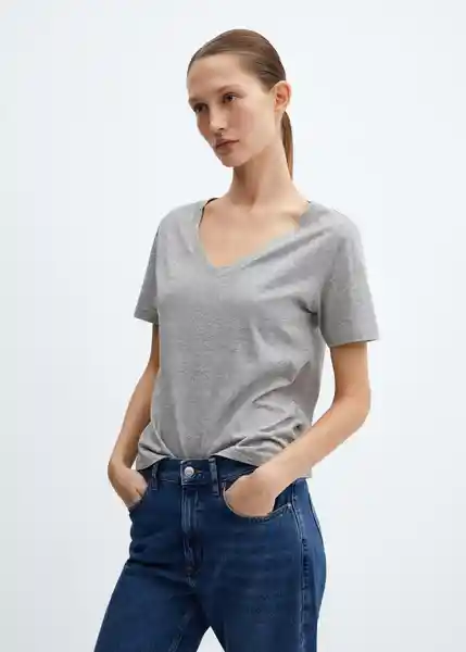 Camiseta Chalapi Gris Medio Vigoré Talla L Mujer Mango