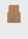 Chaleco Drop Camel Talla S Mujer Mango
