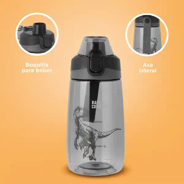 Vaso Plástico Mango Silicona Jurassic Azul Oscuro 500 mL Miniso