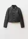 Chaqueta Sandy Negro Talla L Mujer Mango
