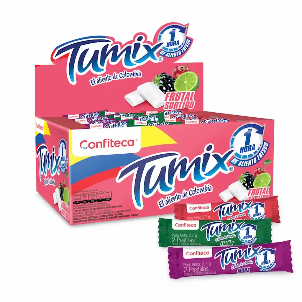 Tumix Chicle Frutal 2 Pastillas X 100 Ud