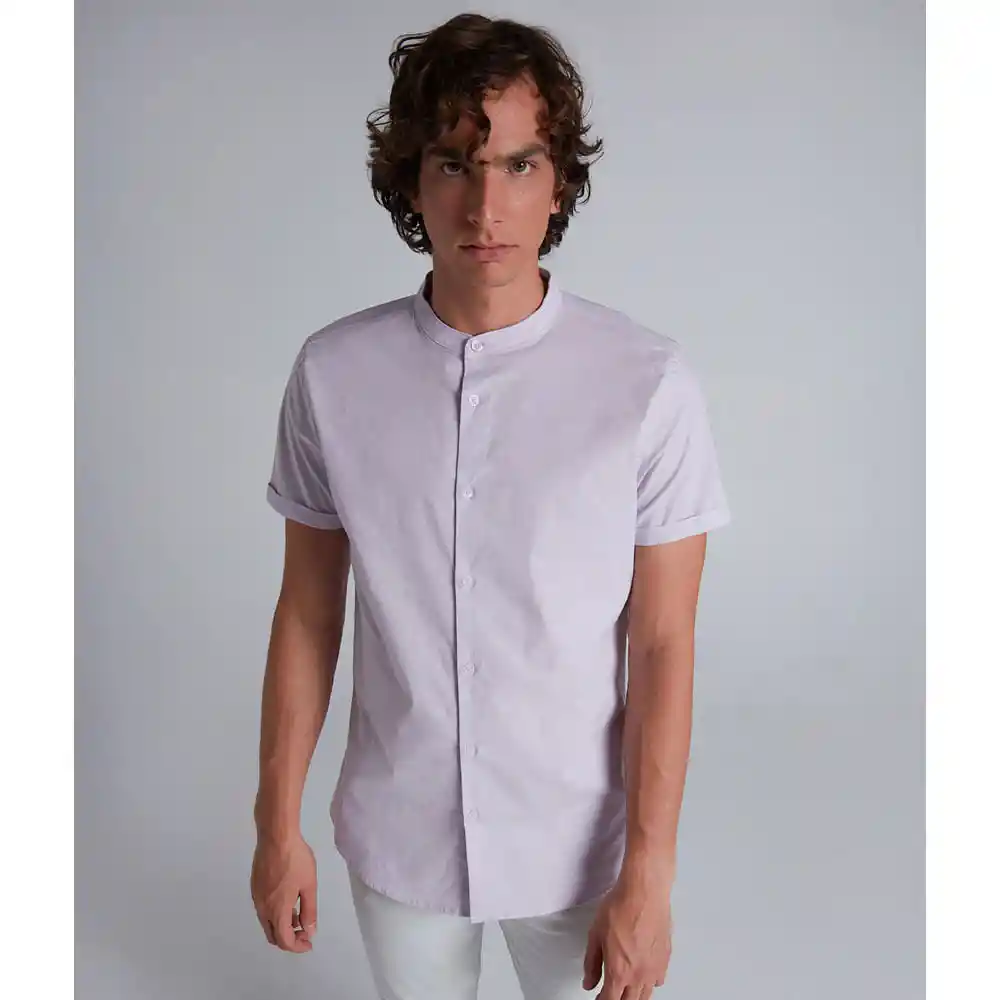 Camisa Manga Larga Cuello Mao Hombre Seven Seven Talla S